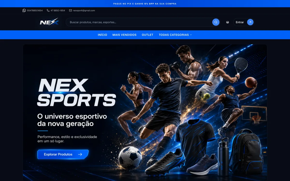 Home da loja NEX Sports